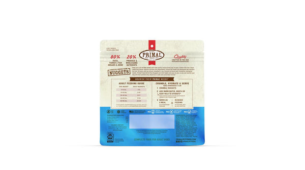 Primal Duck with Turkey & Fish Formula Nuggets Raw Freeze-Dried Dog Food