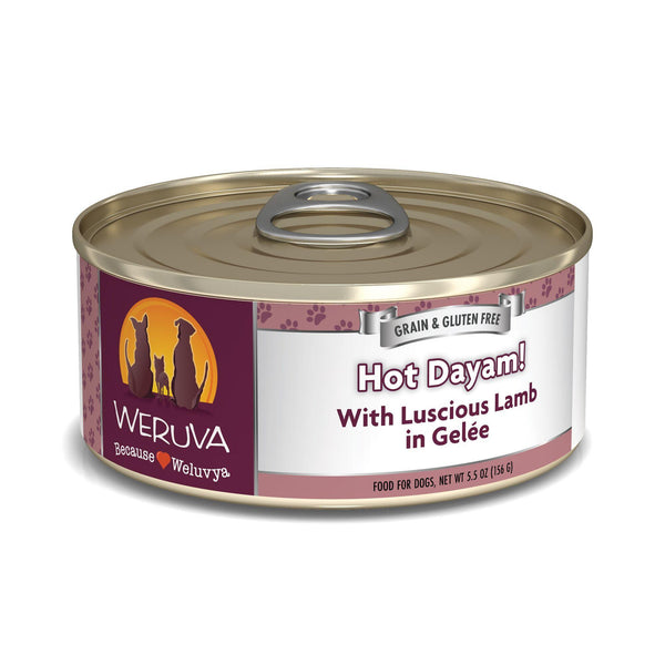 Weruva Classic Dog Hot Dayam! with Luscious Lamb in Gelee Wet Dog Food Can