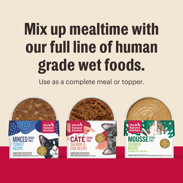 The Honest Kitchen Mousse Turkey with Goat's Milk Grain-Free Wet Cat Food