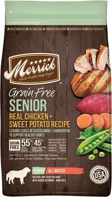 Merrick Real Chicken & Sweet Potato Recipe Grain Free Senior Dry Dog Food