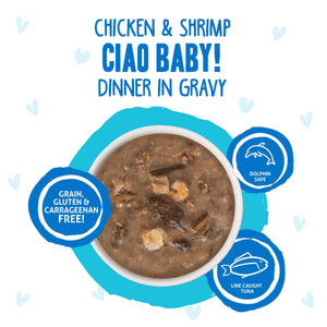 BFF OMG GRAVY Chicken & Shrimp Ciao Baby! Dinner in Gravy Wet Cat Food Pouch