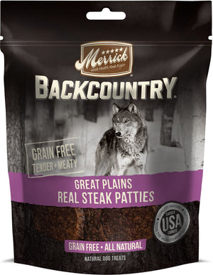 Merrick Backcountry Great Plains Vraies Galettes de Steak Friandises pour chiens, 4 oz
