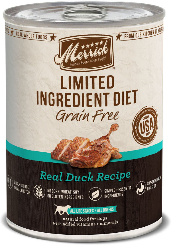 Merrick Limited Ingredient Diet Grain-Free Real Duck Recipe Canned Dog Food