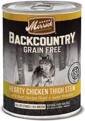 Merrick Backcountry Grain-Free Hearty Chicken Thigh Stew Canned Dog Food