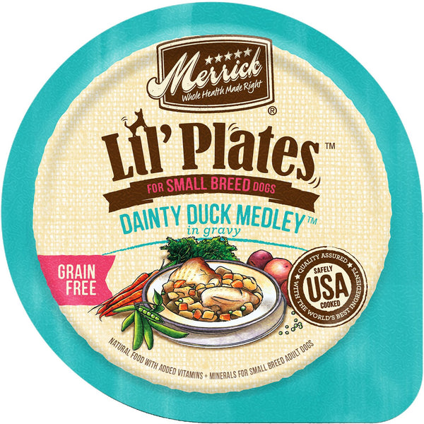 Merrick Lil' Plates Grain-Free Dainty Duck Medley in Gravy Dog Food Trays