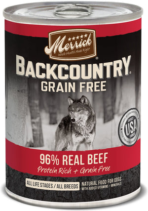 Merrick Backcountry Grain-Free 96% Real Beef Recipe Canned Dog Food