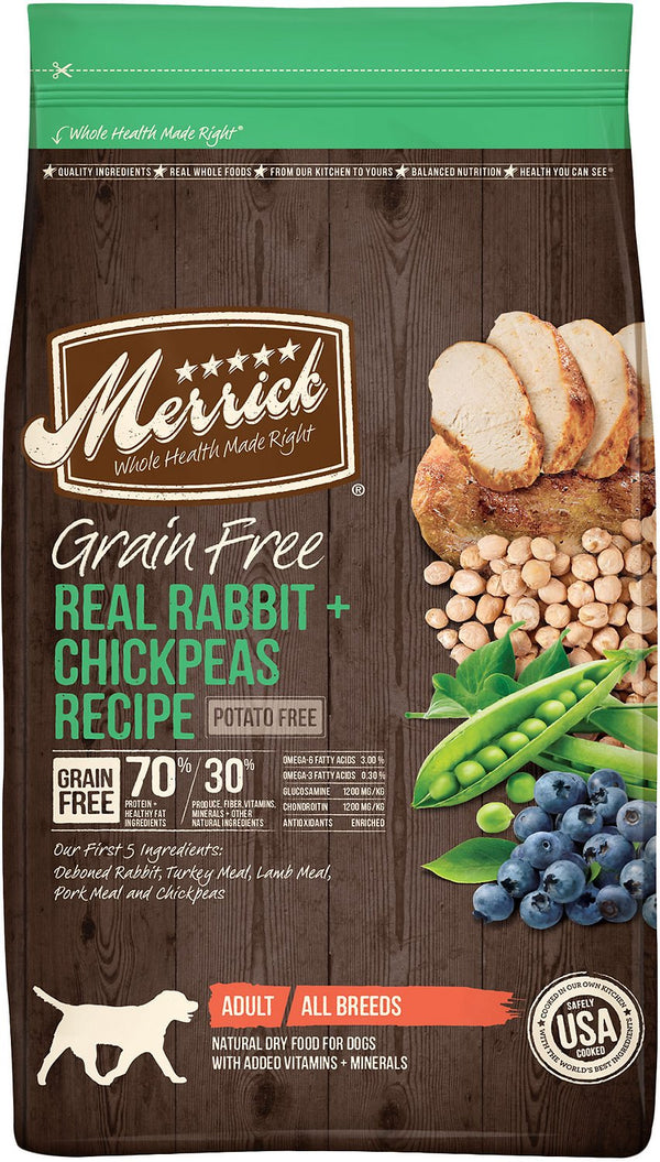 Merrick Grain-Free Real Rabbit + Chickpeas Recipe Dry Dog Food