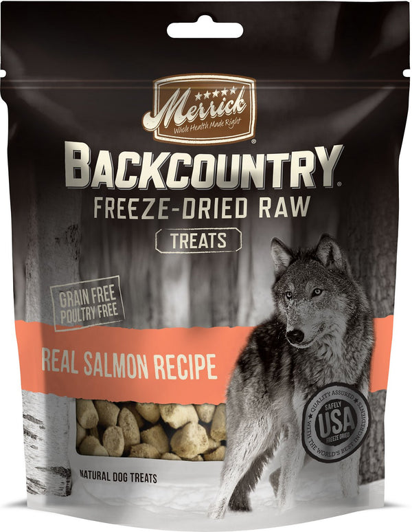 Merrick Backcountry Freeze-Dried Raw Real Salmon Recipe Dog Treats, 3.25-oz