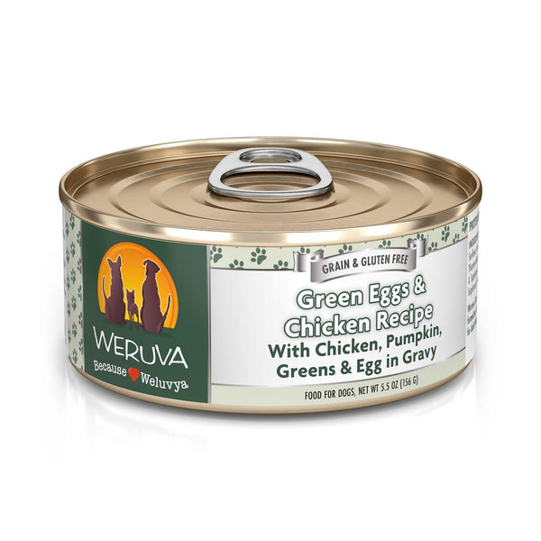 Weruva Classic Dog Green Eggs & Chicken Recipe with Chicken, Pumpkin, Greens & Egg in Gravy Wet Dog Food Can