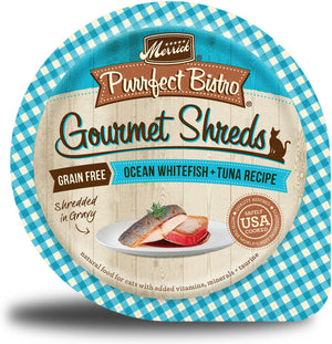 Merrick Purrfect Bistro Gourmet Shreds Grain-Free Real Ocean Whitefish & Tuna Recipe Cat Food Trays
