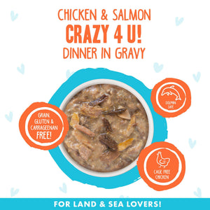 BFF OMG GRAVY Chicken & Salmon Crazy 4 U! Dinner in Gravy Wet Cat Food Can