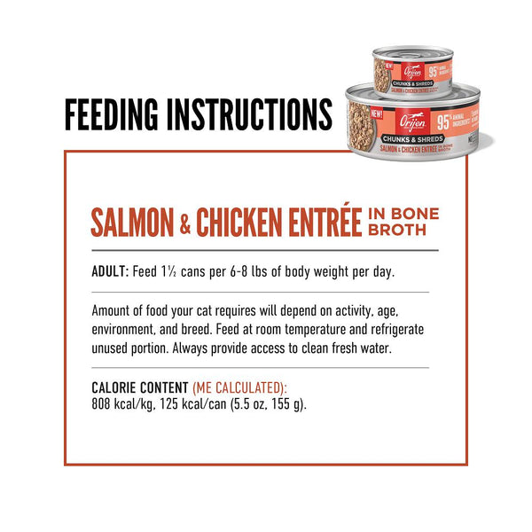 ORIJEN Chunks & Shreds Salmon & Chicken Entree Wet Cat Food Can