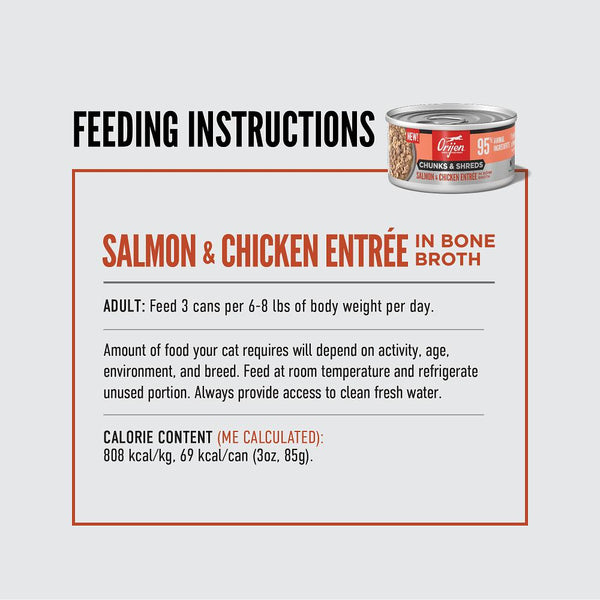 ORIJEN Chunks & Shreds Salmon & Chicken Entree Wet Cat Food Can