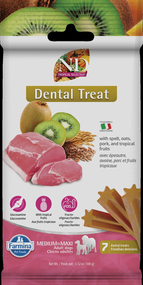 Farmina Pork, Spelt, Oats & Tropical Fruits Adult Medium & Maxi Dental Dog Treats