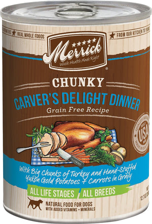 Merrick Chunky Grain-Free Carver's Delight Dinner Canned Dog Food