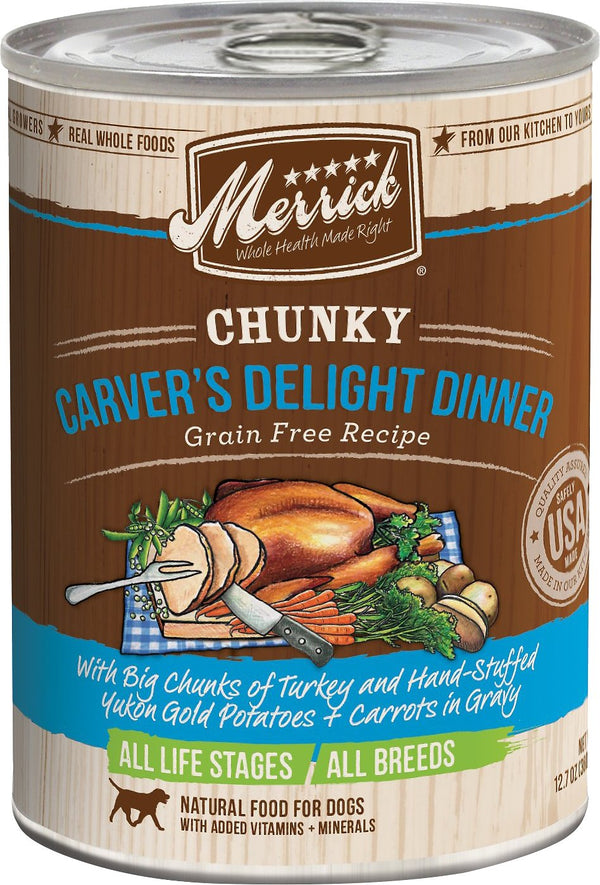 Merrick Chunky Grain-Free Carver's Delight Dinner Canned Dog Food