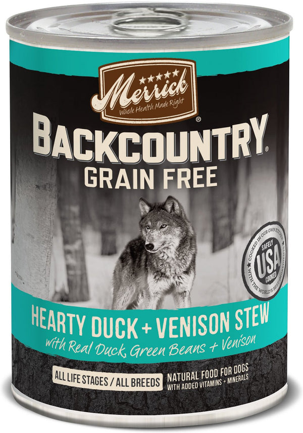 Merrick Backcountry Grain-Free Hearty Duck & Venison Stew Canned Dog Food