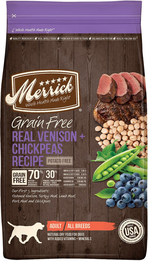 Merrick Grain-Free Real Venison + Chickpeas Recipe Dry Dog Food