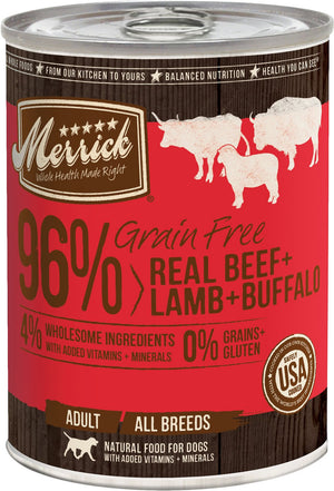 Merrick Grain-Free Real Beef, Lamb & Buffalo Canned Dog Food