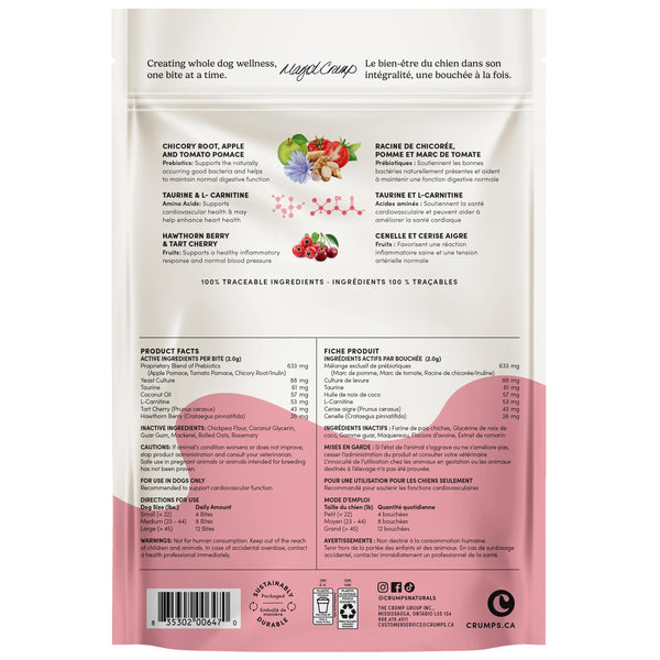 Crumps' Naturals Gutsy Heart Healthy Bites Dog Supplement