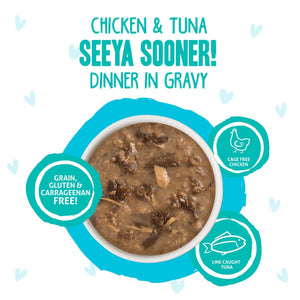 BFF OMG GRAVY Chicken & Tuna Seeya Sooner! Dinner in Gravy Wet Cat Food Pouch