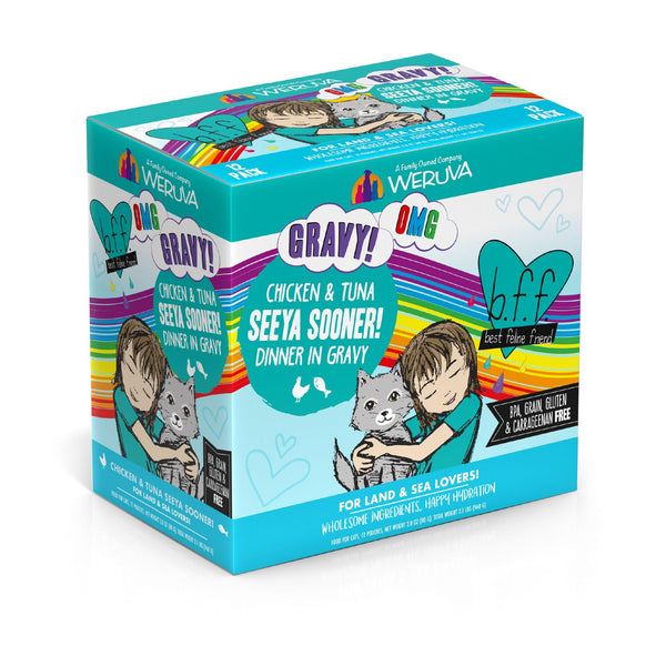 BFF OMG GRAVY Chicken & Tuna Seeya Sooner! Dinner in Gravy Wet Cat Food Pouch