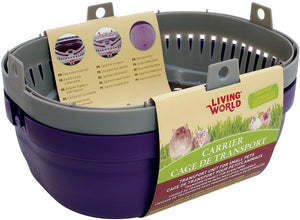 Living World Small Animal Carrier, Purple & Grey, Small