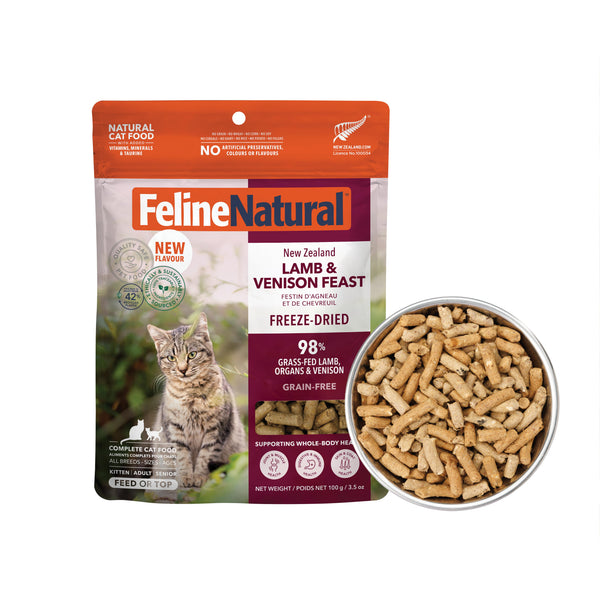 Feline Natural New Zealand Lamb & Venison Feast Grain-Free Freeze-Dried Cat Food