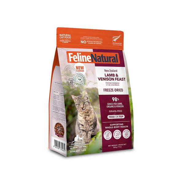 Feline Natural New Zealand Lamb & Venison Feast Grain-Free Freeze-Dried Cat Food