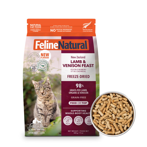 Feline Natural New Zealand Lamb & Venison Feast Grain-Free Freeze-Dried Cat Food