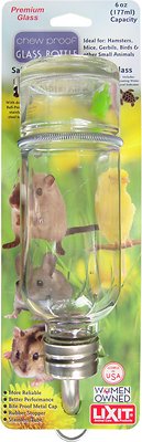 Lixit Chew Proof Glass Bottle for Small Animals & Birds