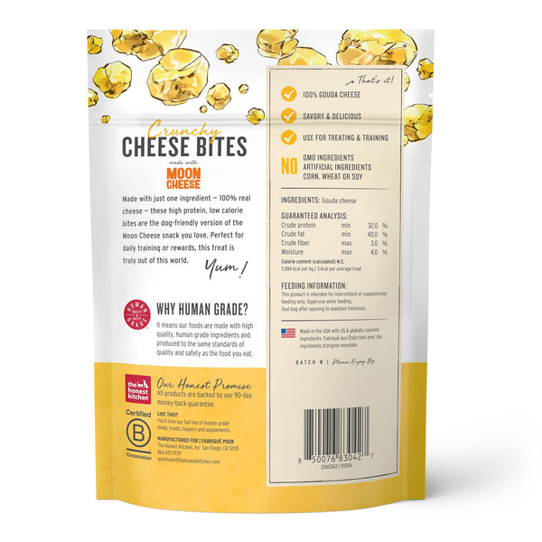 The Honest Kitchen Crunchy Cheese Bites Moon Cheese 100% Gouda Cheese Dog Treats
