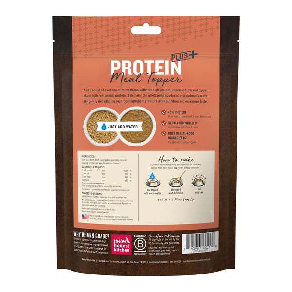 The Honest Kitchen Protein Plus+ Beef with Superfoods Grain-Free Dehydrated Dog Food Topper