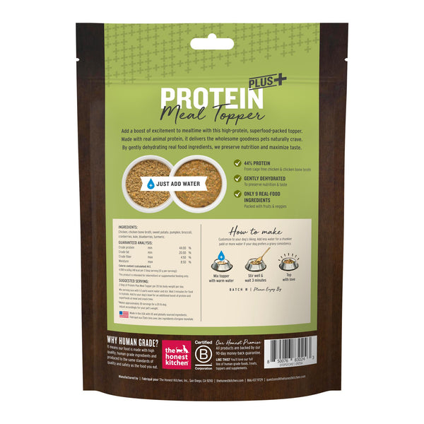 The Honest Kitchen Protein Plus+ Chicken with Superfoods Grain-Free Dehydrated Dog Food Topper