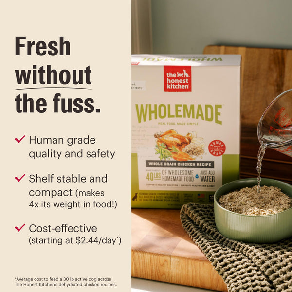 The Honest Kitchen Wholemade Chicken, Oat & Salmon Senior Dehydrated Dog Food