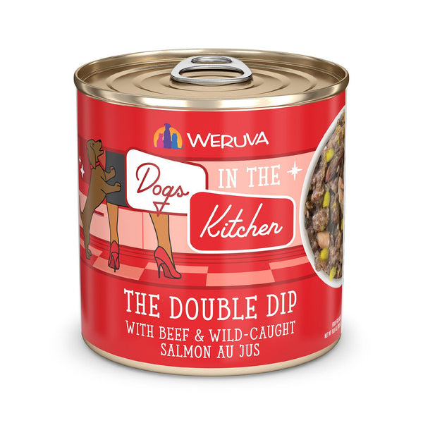 Dogs in the Kitchen The Double Dip with Beef & Wild Caught Salmon Au Jus Wet Dog Food Can