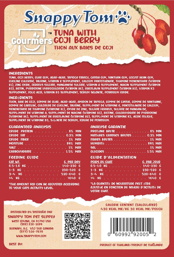 Snappy Tom Gourmers Tuna with Goji Berry Wet Cat Food Pouch