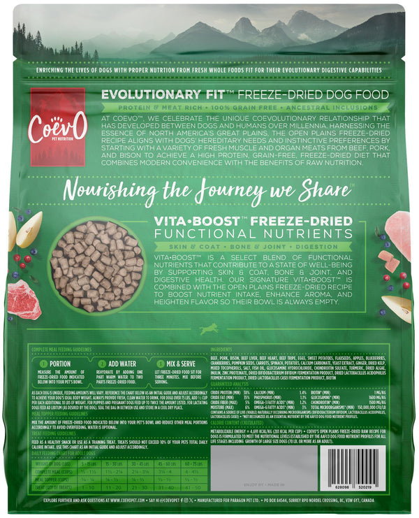COEVO Pet Nutrition Open Plains Recipe Freeze-Dried Raw Dog Food