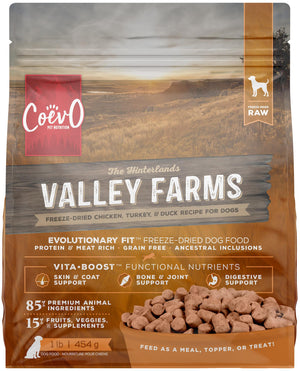 COEVO Pet Nutrition Valley Farms Recipe Freeze-Dried Raw Dog Food
