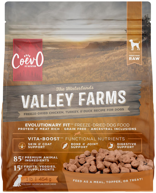 COEVO Pet Nutrition Valley Farms Recipe Freeze-Dried Raw Dog Food