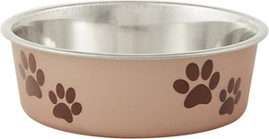 Loving Pets Bella Bowls Pet Bowl, Metallic Champagne
