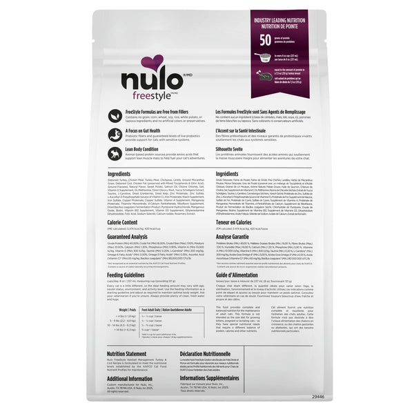 Nulo FreeStyle Hairball Management Turkey & Cod Dry Cat Food (CA)