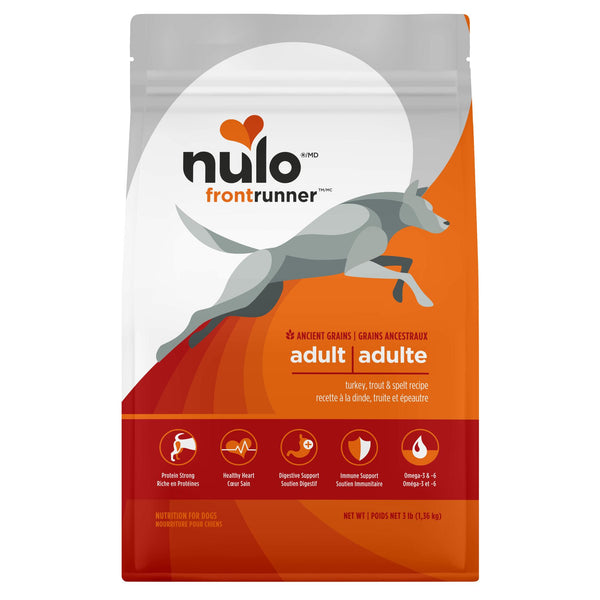Nulo Frontrunner Ancient Grains Adult Turkey, Trout, & Spelt Dry Dog Food (CA)