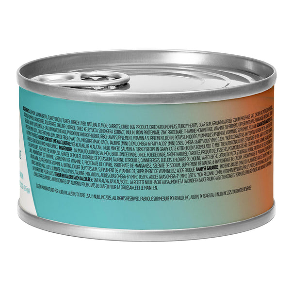 Nulo Cat & Kitten Minced Salmon & Turkey in Gravy Grain-Free Wet Cat Food Can (CA)