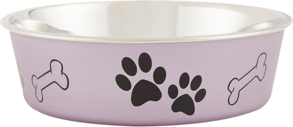 Loving Pets Bella Bowls Pet Bowl, Metallic Grape