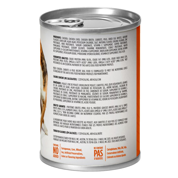 Nulo Adult Chicken, Carrots, & Peas Grain-Free Wet Dog Food Can (CA)