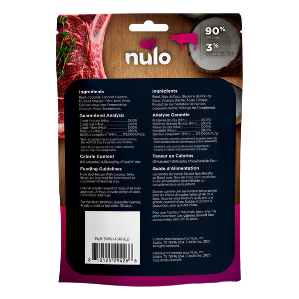 Nulo Jerky Strips Beef Recipe with Coconut Dog Treats (CA)