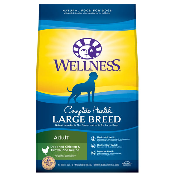 Wellness Complete Health Large Breed Adult Chicken & Brown Rice Dry Dog Food