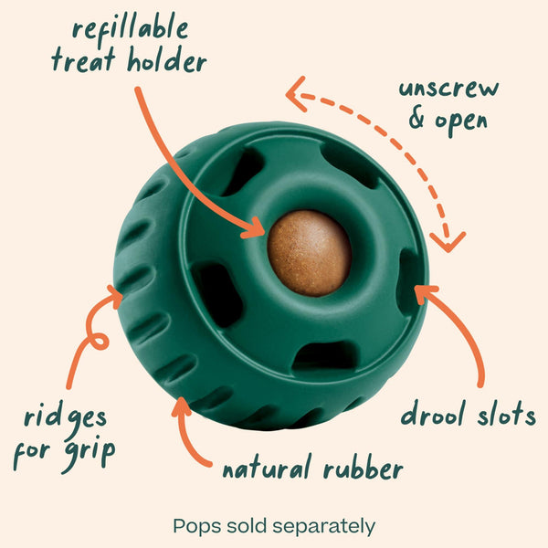 Woof Pupsicle Treat Dispensing Dog Toy, Green (CA)