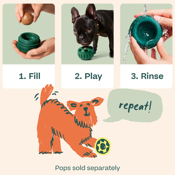 Woof Pupsicle Treat Dispensing Dog Toy, Green (CA)
